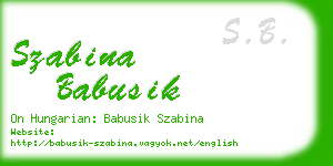 szabina babusik business card